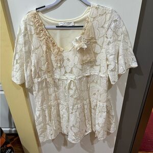 Pretty Angel Lace Tunic/Dress  in Cream